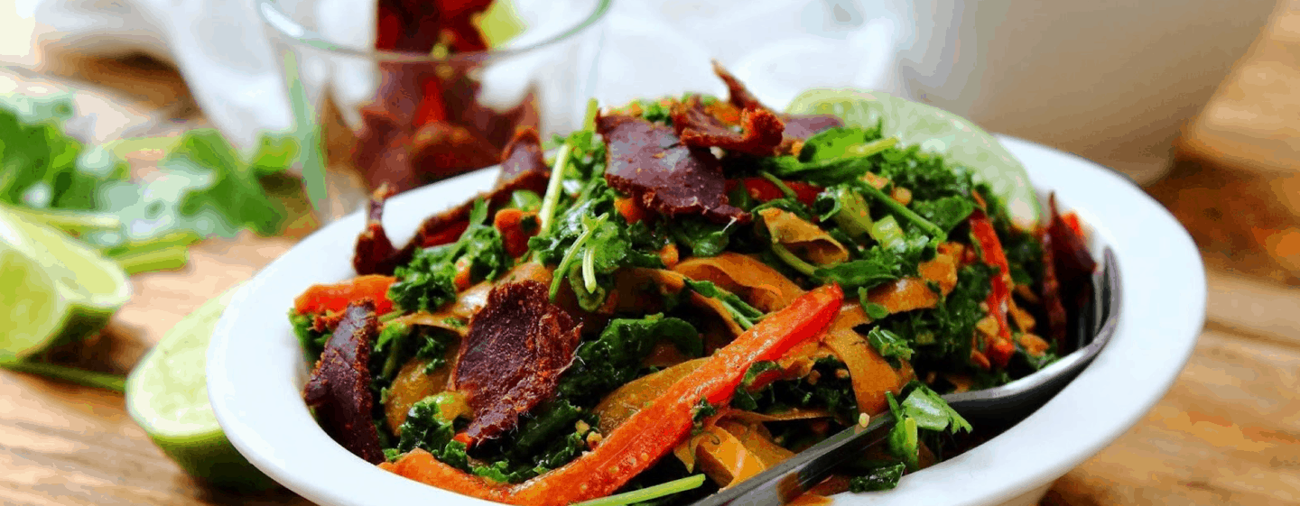 Biltong and Kale Satay Salad